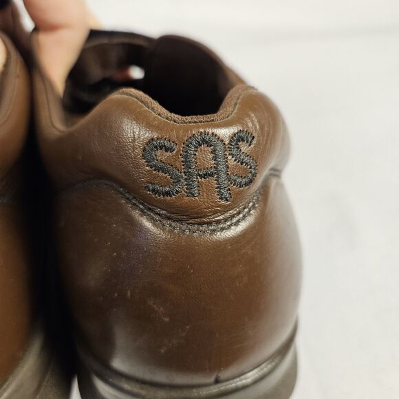 SAS VTO EZ Strap Leather Walking Shoe Mens 12.5E WIDE Brown Hook & Loop Diabetic - Picture 6 of 16